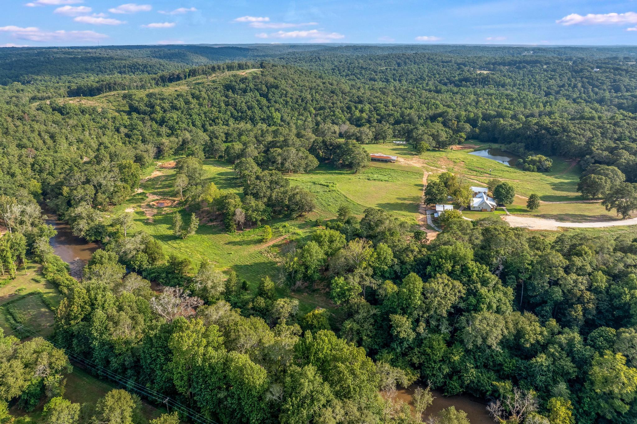 View from above the Twin Rivers 101 acre retreat in Franklin County, GA
