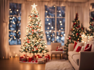 A home perfectly decorated for a Holiday Real Estate Action